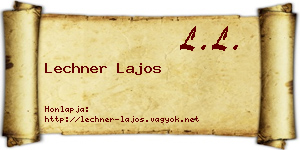 Lechner Lajos névjegykártya